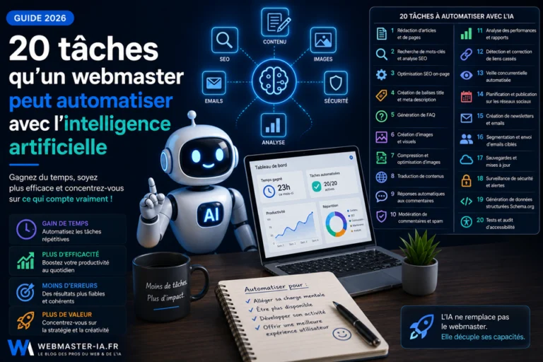 20 tâches qu'un webmaster peut automatiser avec l'intelligence artificielle
