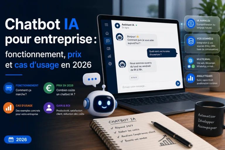 Chatbot IA pour entreprise : fonctionnement, prix et cas d'usage en 2026